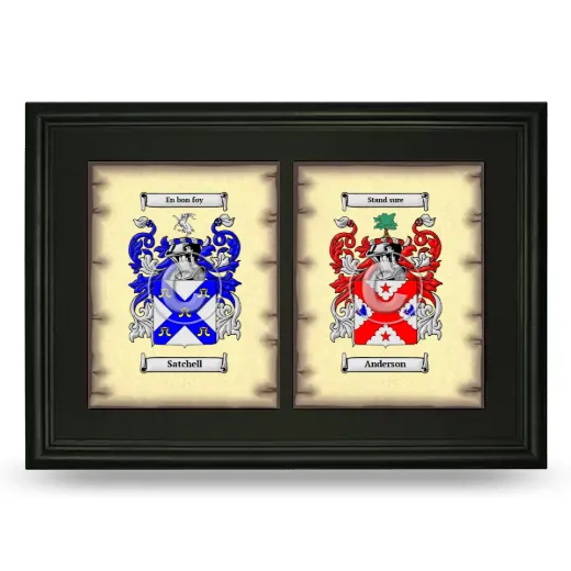 Double Coat of Arms Framed - Black