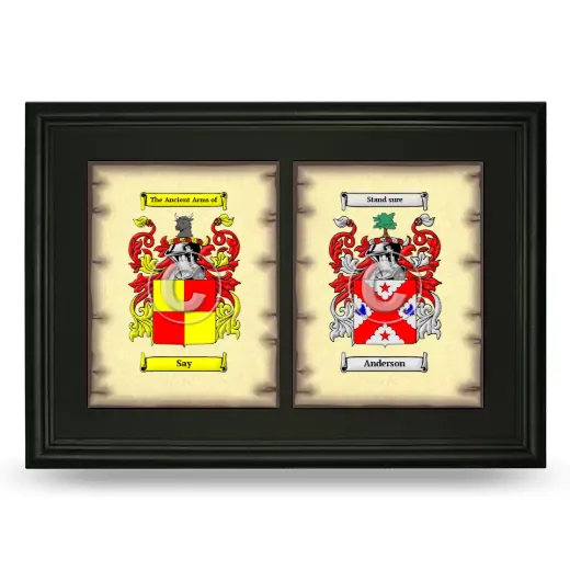 Double Coat of Arms Framed - Black