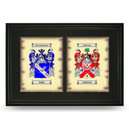 Double Coat of Arms Framed - Black