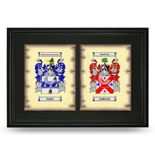 Double Coat of Arms Framed - Black