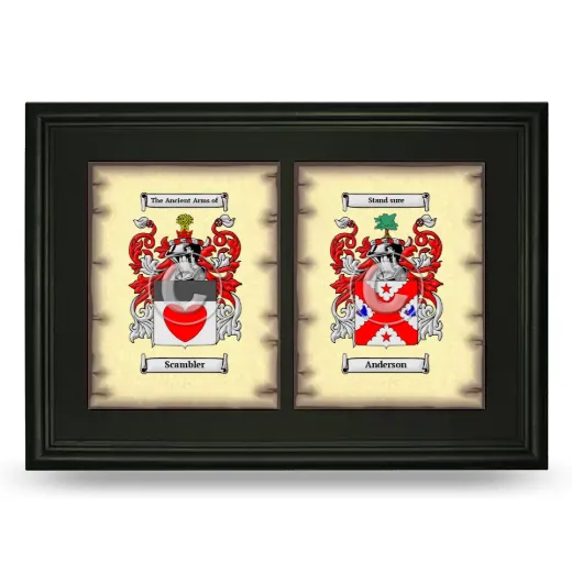Double Coat of Arms Framed - Black