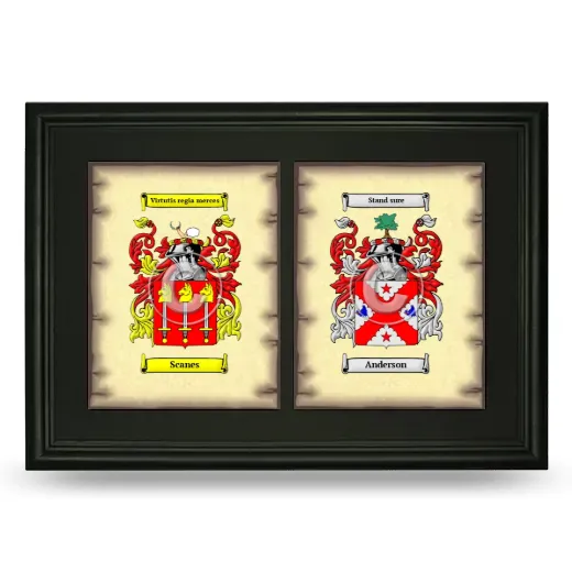 Double Coat of Arms Framed - Black