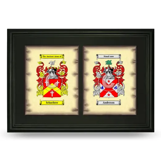 Double Coat of Arms Framed - Black