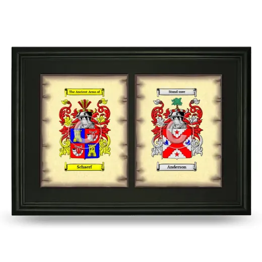 Double Coat of Arms Framed - Black