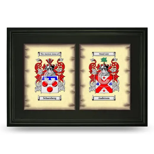 Double Coat of Arms Framed - Black