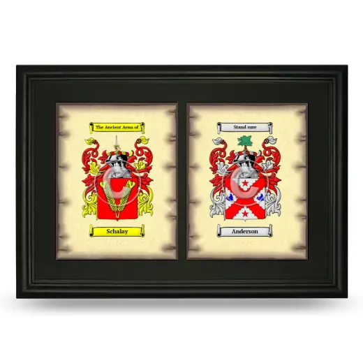 Double Coat of Arms Framed - Black