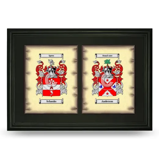 Double Coat of Arms Framed - Black