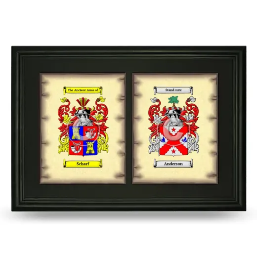 Double Coat of Arms Framed - Black