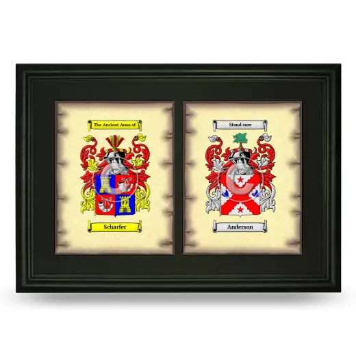 Double Coat of Arms Framed - Black