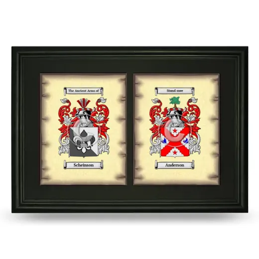 Double Coat of Arms Framed - Black