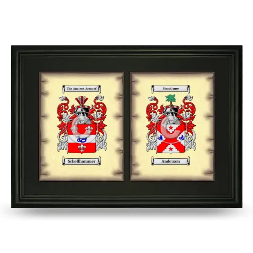 Double Coat of Arms Framed - Black