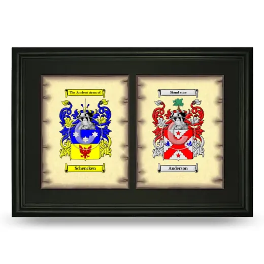 Double Coat of Arms Framed - Black
