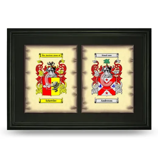 Double Coat of Arms Framed - Black