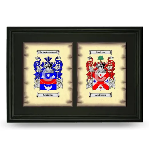 Double Coat of Arms Framed - Black