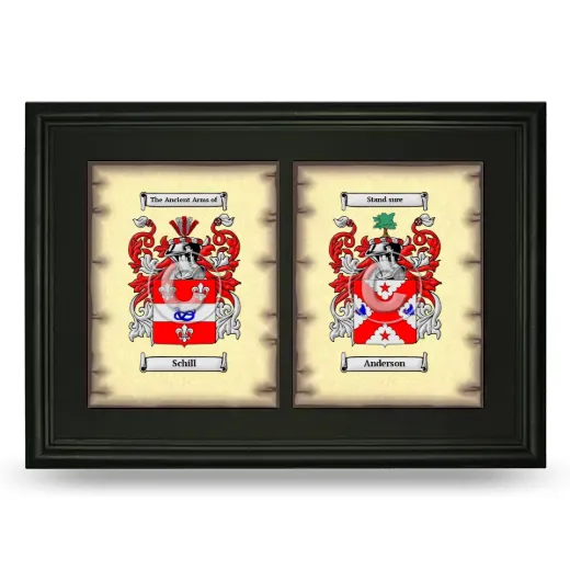 Double Coat of Arms Framed - Black