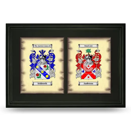 Double Coat of Arms Framed - Black