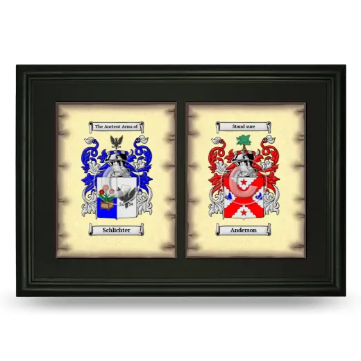 Double Coat of Arms Framed - Black
