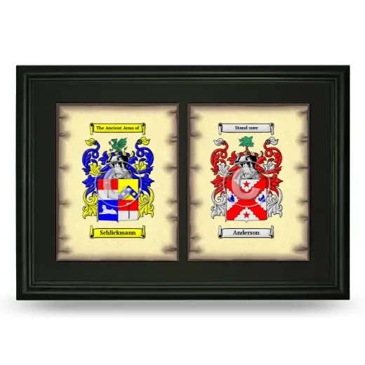 Double Coat of Arms Framed - Black