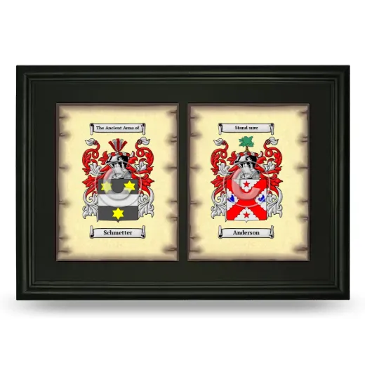 Double Coat of Arms Framed - Black