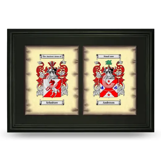 Double Coat of Arms Framed - Black