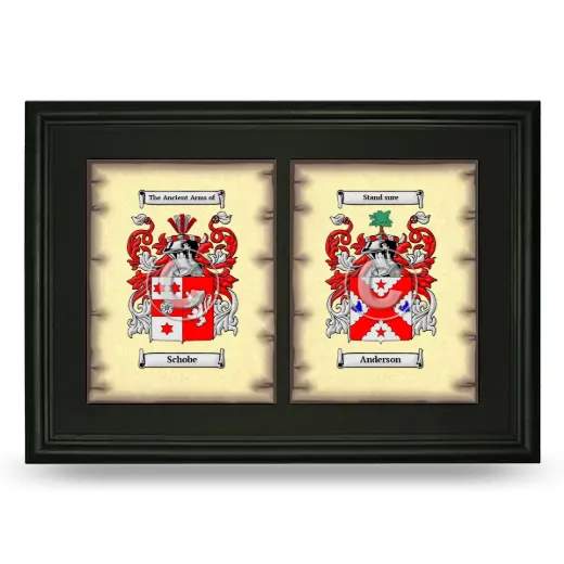 Double Coat of Arms Framed - Black