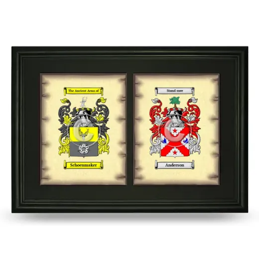 Double Coat of Arms Framed - Black