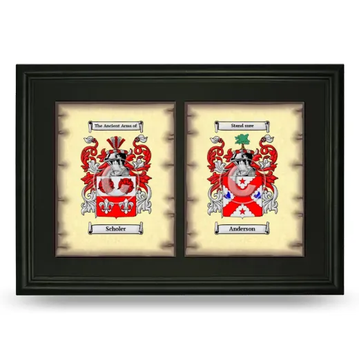 Double Coat of Arms Framed - Black