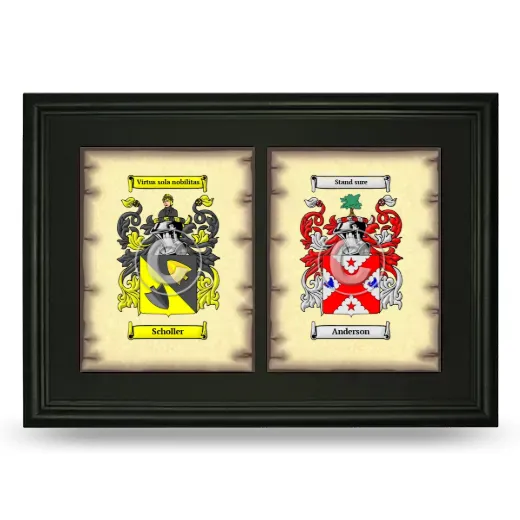 Double Coat of Arms Framed - Black