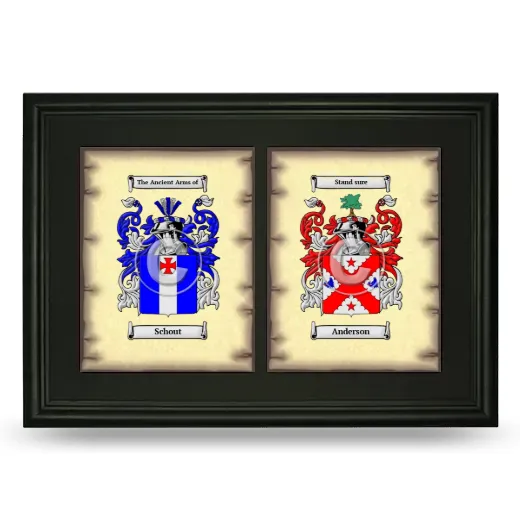 Double Coat of Arms Framed - Black