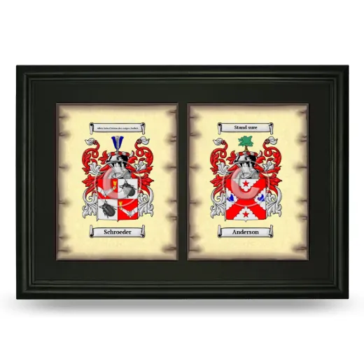Double Coat of Arms Framed - Black