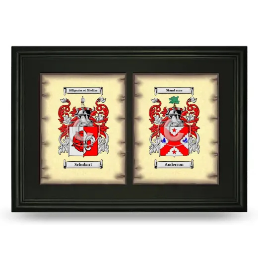 Double Coat of Arms Framed - Black