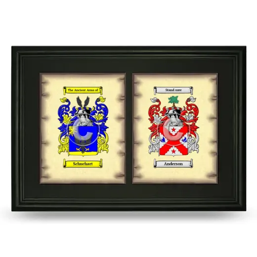 Double Coat of Arms Framed - Black