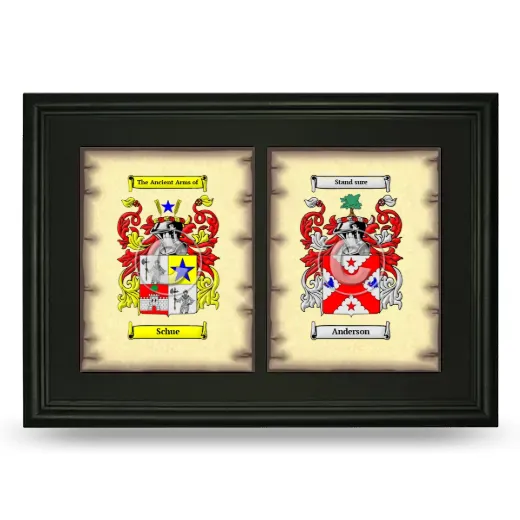 Double Coat of Arms Framed - Black