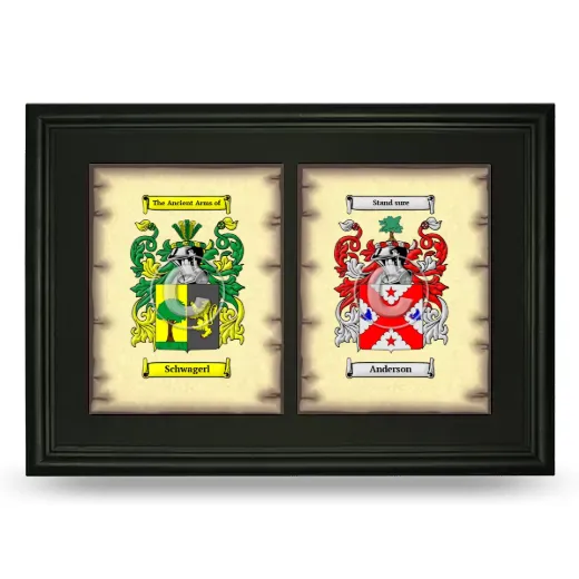 Double Coat of Arms Framed - Black
