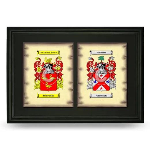 Double Coat of Arms Framed - Black