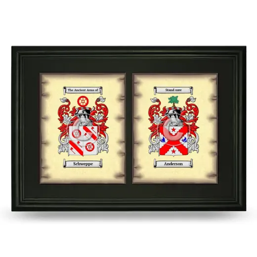 Double Coat of Arms Framed - Black