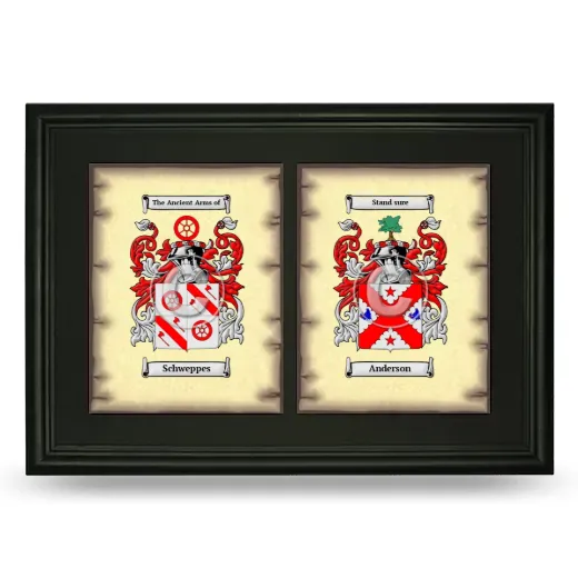 Double Coat of Arms Framed - Black