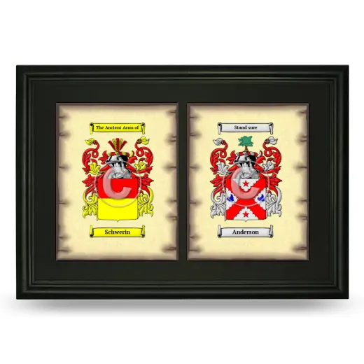 Double Coat of Arms Framed - Black