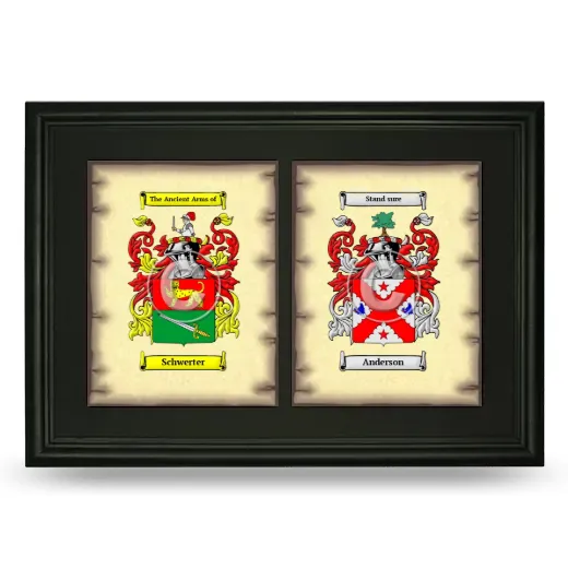 Double Coat of Arms Framed - Black