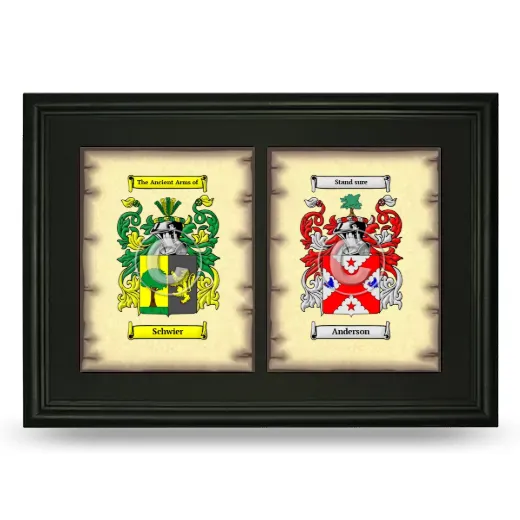 Double Coat of Arms Framed - Black