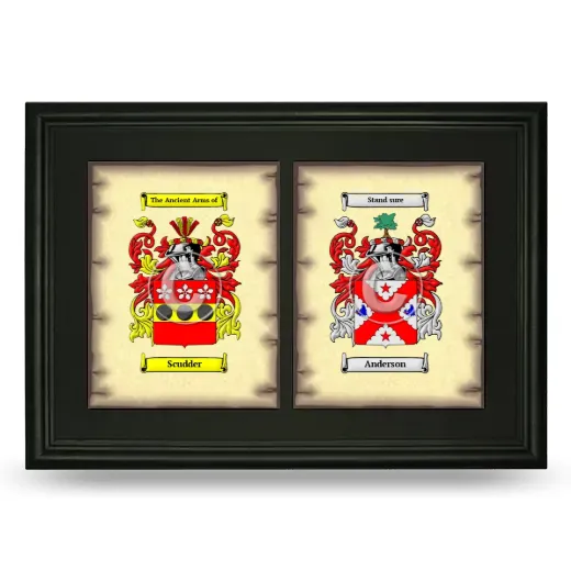 Double Coat of Arms Framed - Black