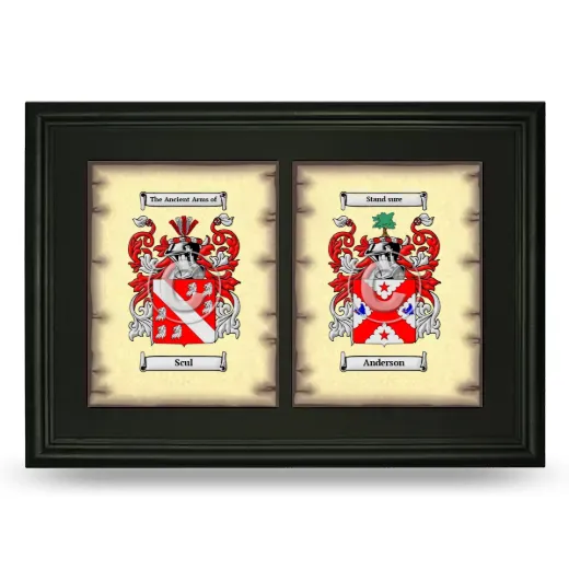 Double Coat of Arms Framed - Black