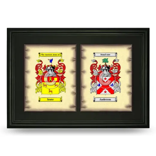 Double Coat of Arms Framed - Black