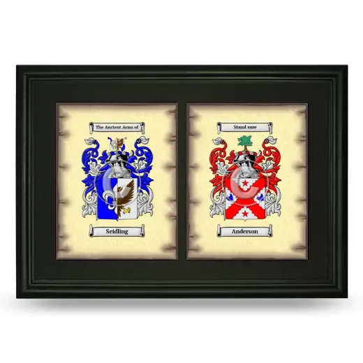 Double Coat of Arms Framed - Black