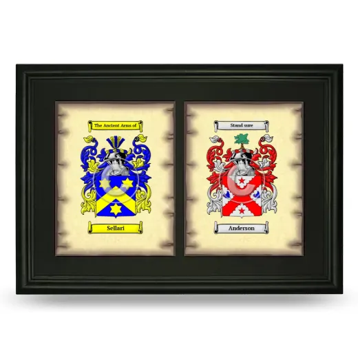 Double Coat of Arms Framed - Black