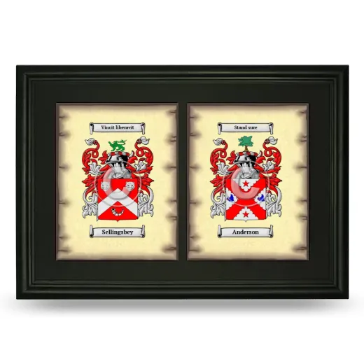 Double Coat of Arms Framed - Black