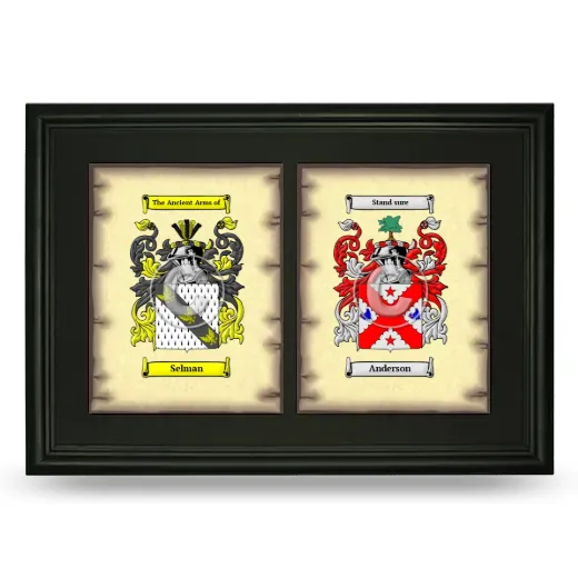Double Coat of Arms Framed - Black