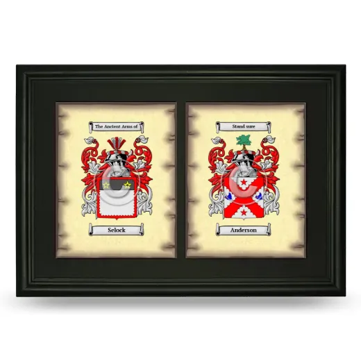Double Coat of Arms Framed - Black