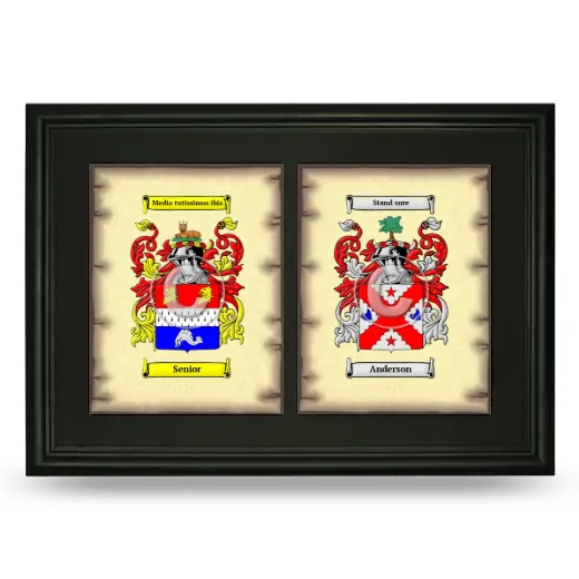 Double Coat of Arms Framed - Black