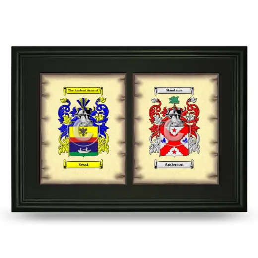 Double Coat of Arms Framed - Black